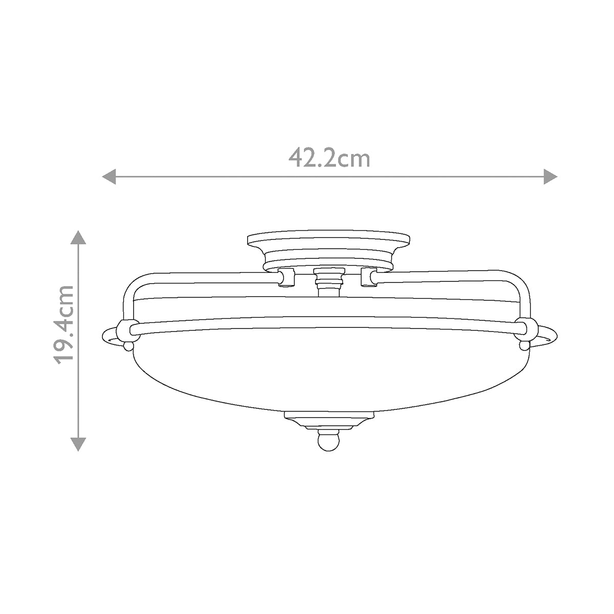 Griffin 3 Light Flush - In Various Finishes E27