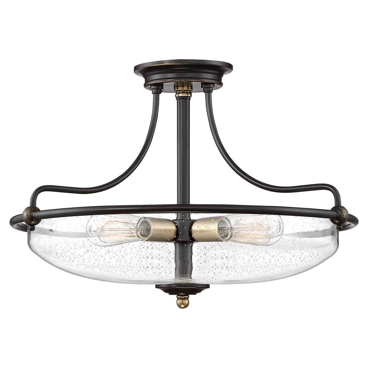 Griffin 3/4Lt Semi-Flush - In Various Finishes E27