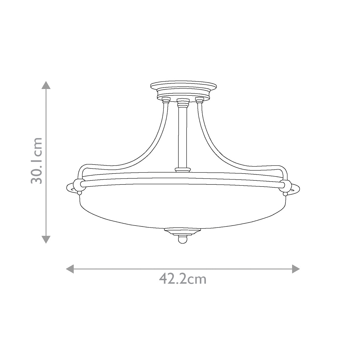 Griffin 3/4Lt Semi-Flush - In Various Finishes E27