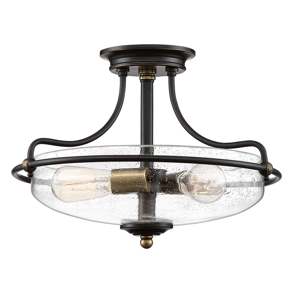 Griffin 3/4Lt Semi-Flush - In Various Finishes E27