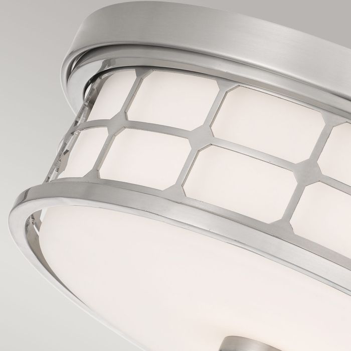 Guardian 2Lt Flush IP44 - Brushed Nickel / Painted Natural Brass