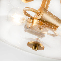 Hollister 2 Light Semi-Flush - Brushed Brass/ Polished Nickel E27