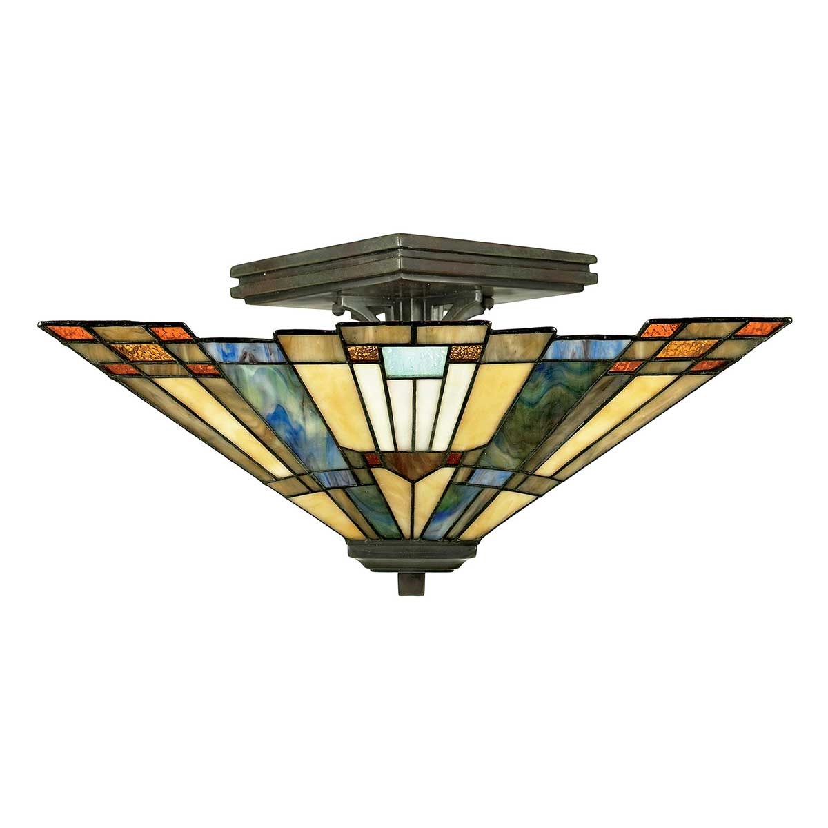Inglenook 2 Light Semi-Flush - Valiant Bronze E27