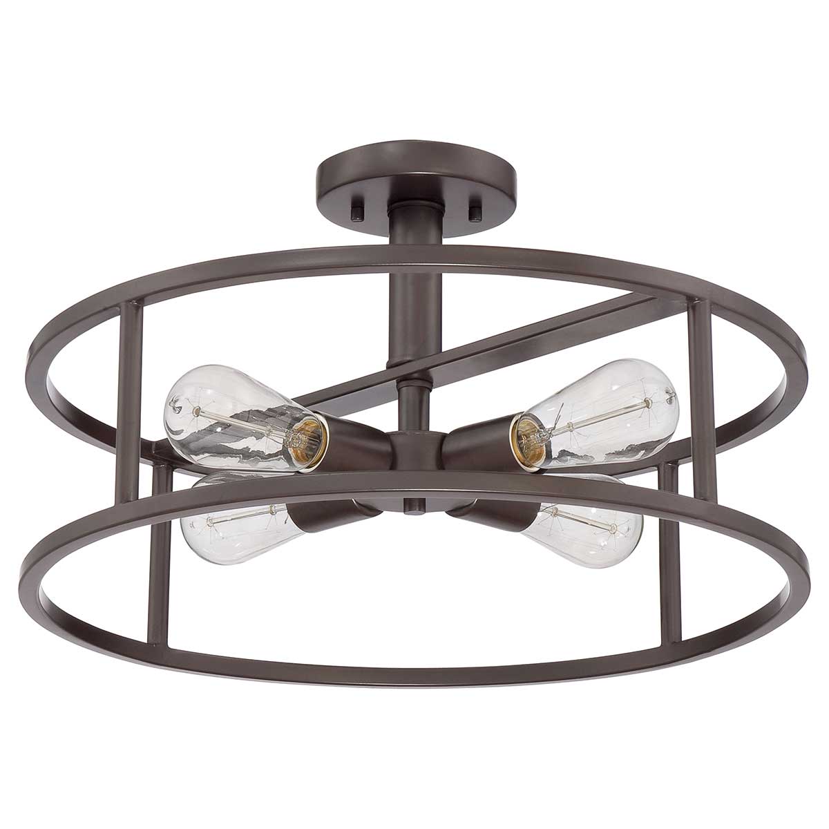 New Harbor 4 Light Semi-Flush - Western Bronze E27