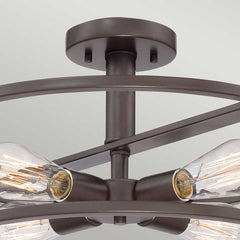 New Harbor 4 Light Semi-Flush - Western Bronze E27