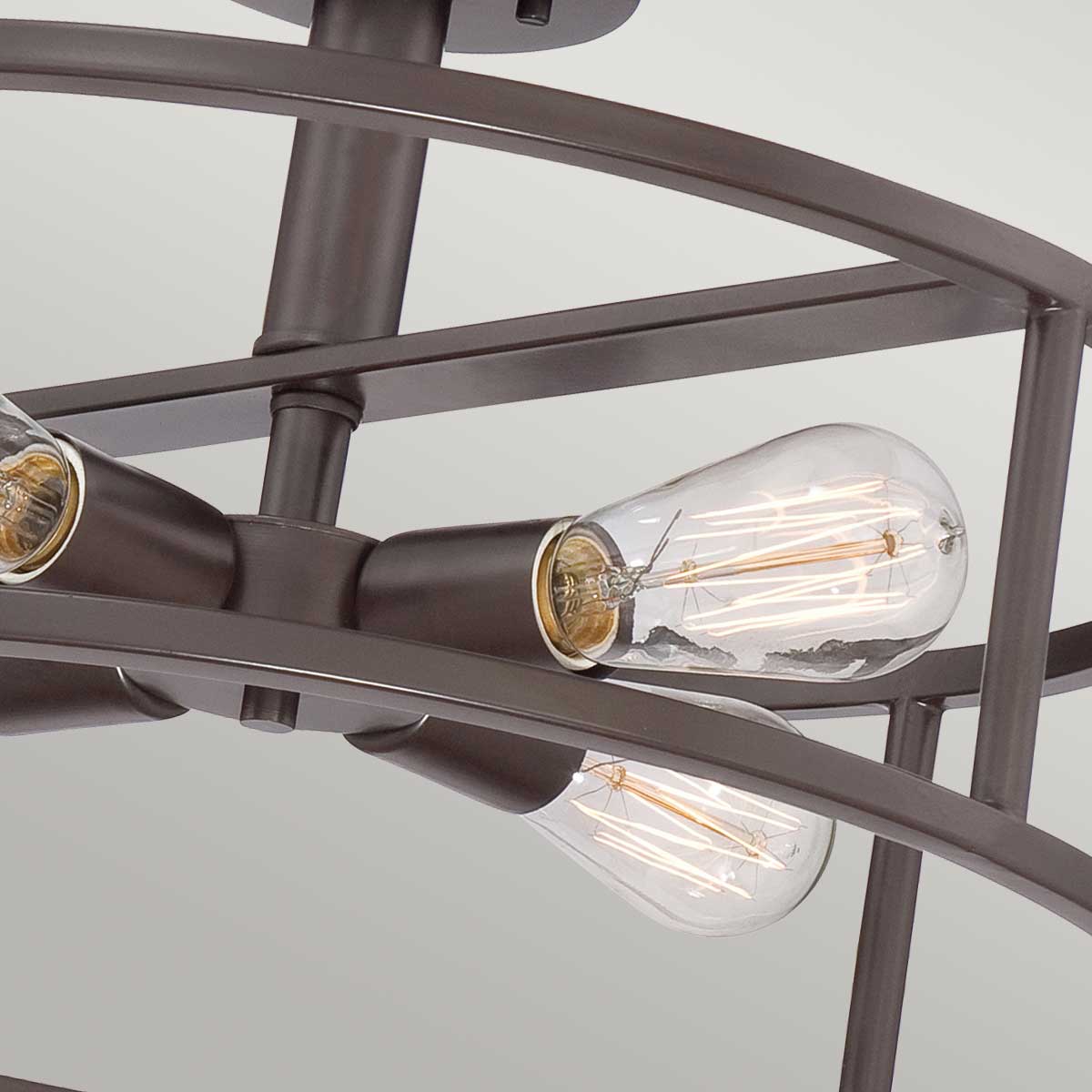 New Harbor 4 Light Semi-Flush - Western Bronze E27