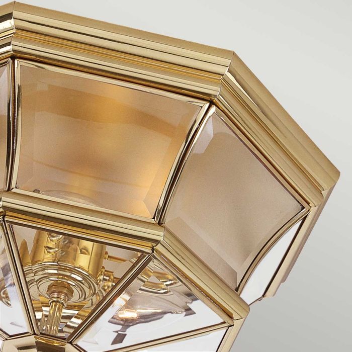 Newbury Flush Mount,  Polished Brass