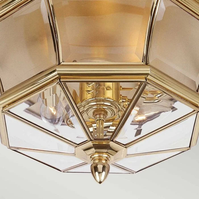 Newbury Flush Mount,  Polished Brass