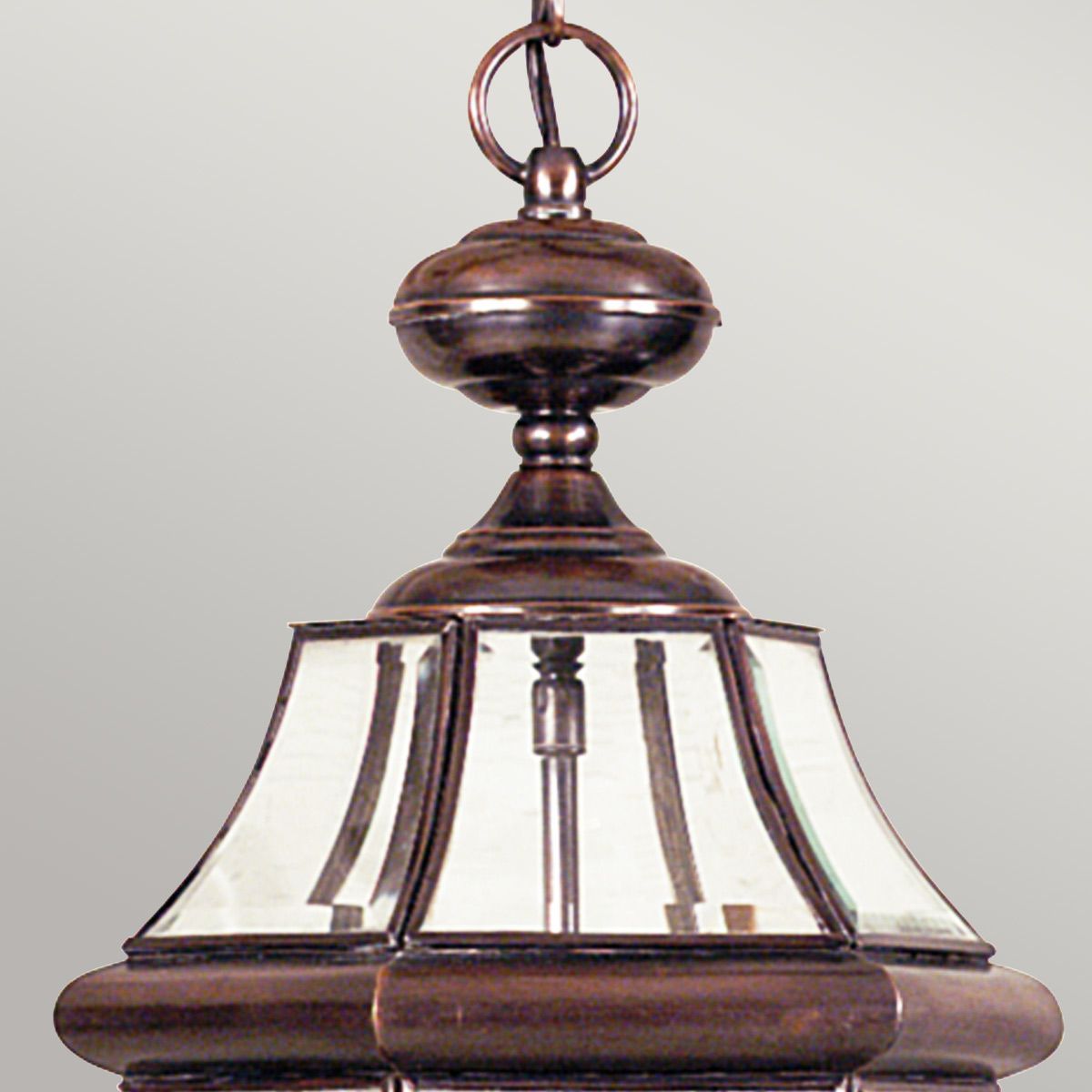 Newbury 1/2Lt Chain Lantern - Lacquered Polished Brass/Lacquered Aged Copper IP23 E27