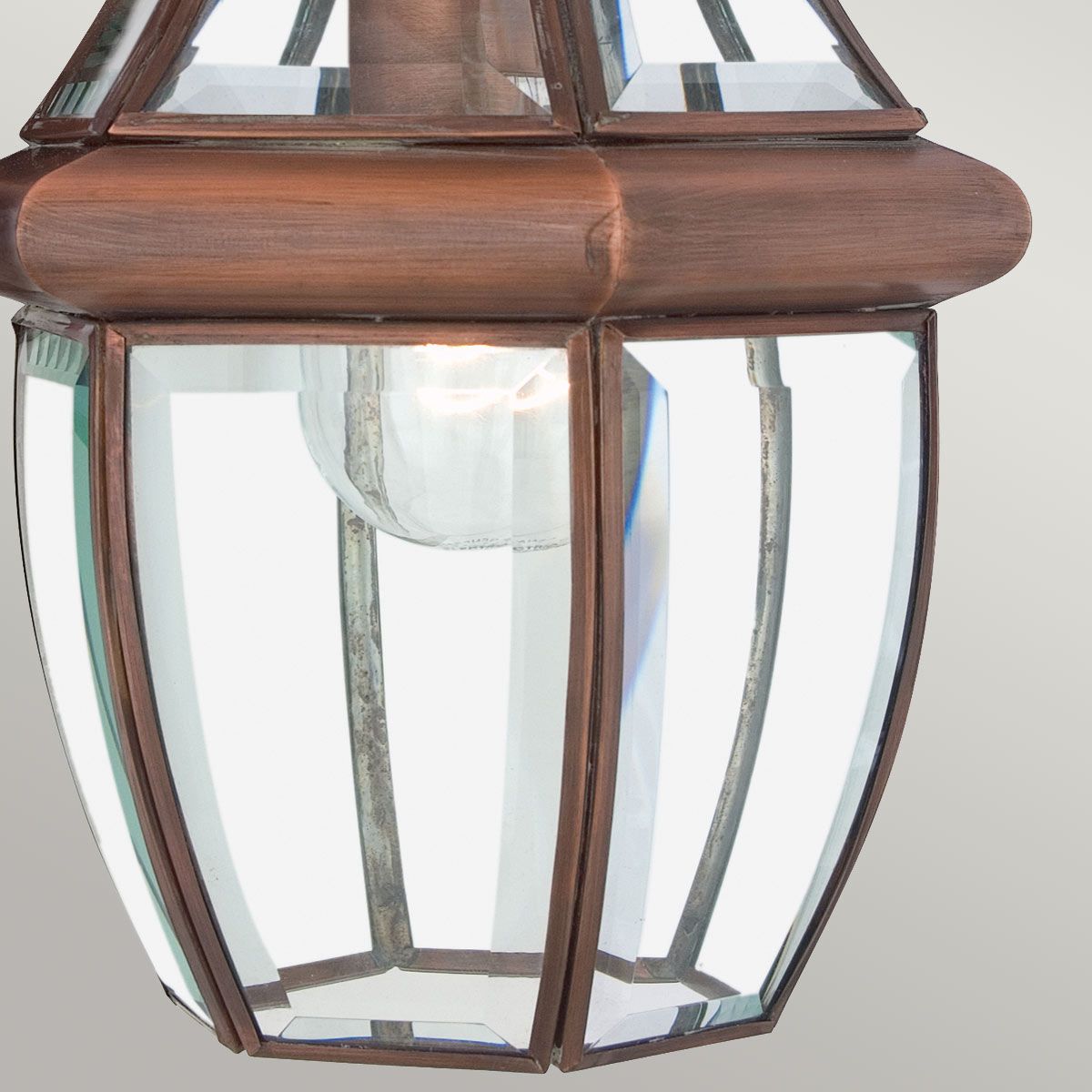 Newbury 1/2Lt Chain Lantern - Lacquered Polished Brass/Lacquered Aged Copper IP23 E27