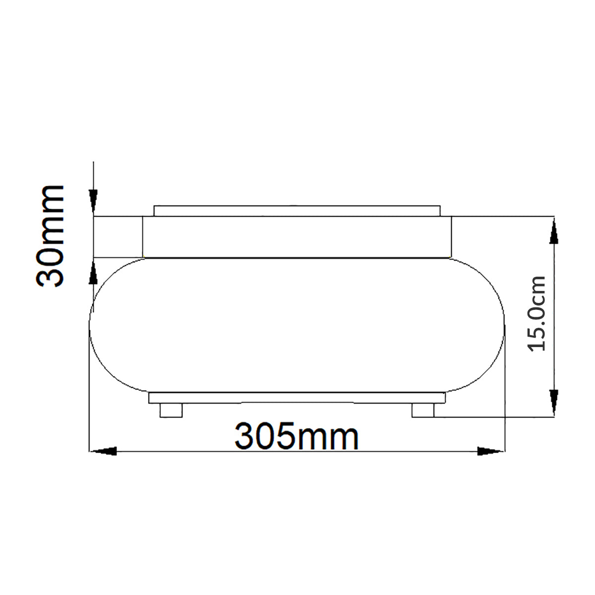 Trilogy 2/3Lt Flush - In Various Finishes E27