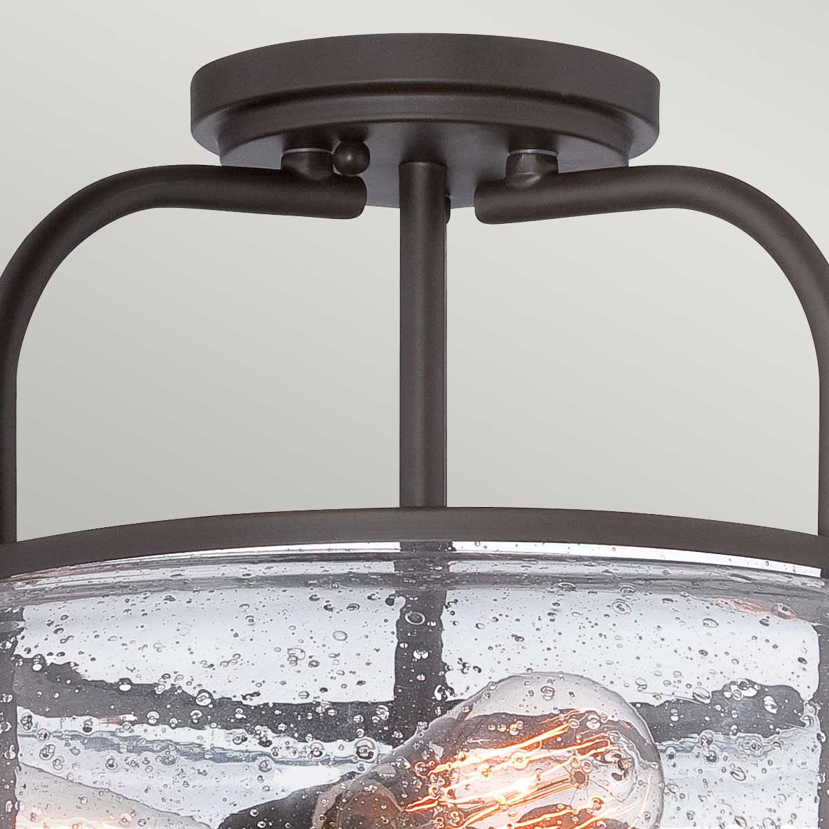 Trilogy 1/3Lt Semi-Flush - Old Bronze/ Brushed Nickel E27