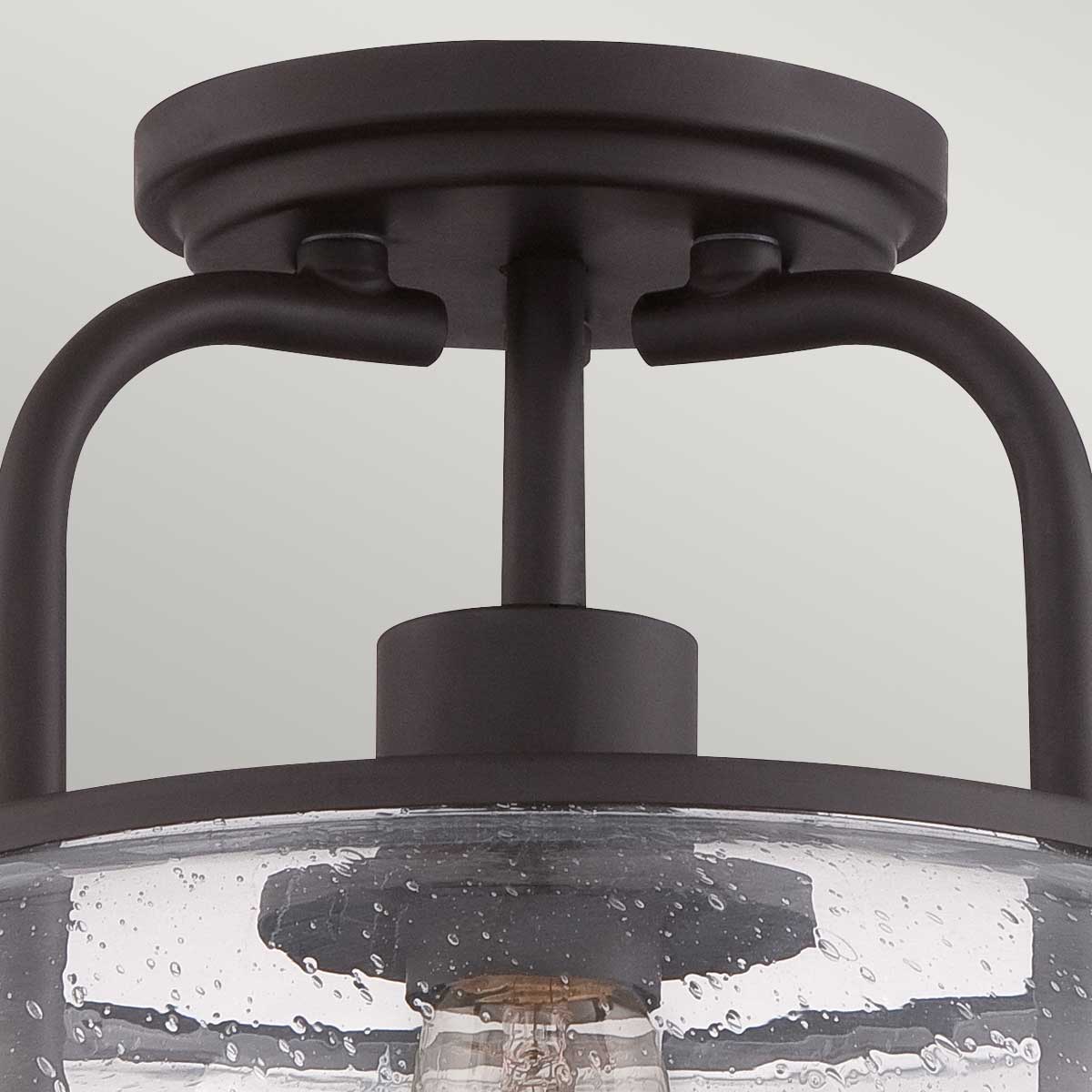 Trilogy 1/3Lt Semi-Flush - Old Bronze/ Brushed Nickel E27