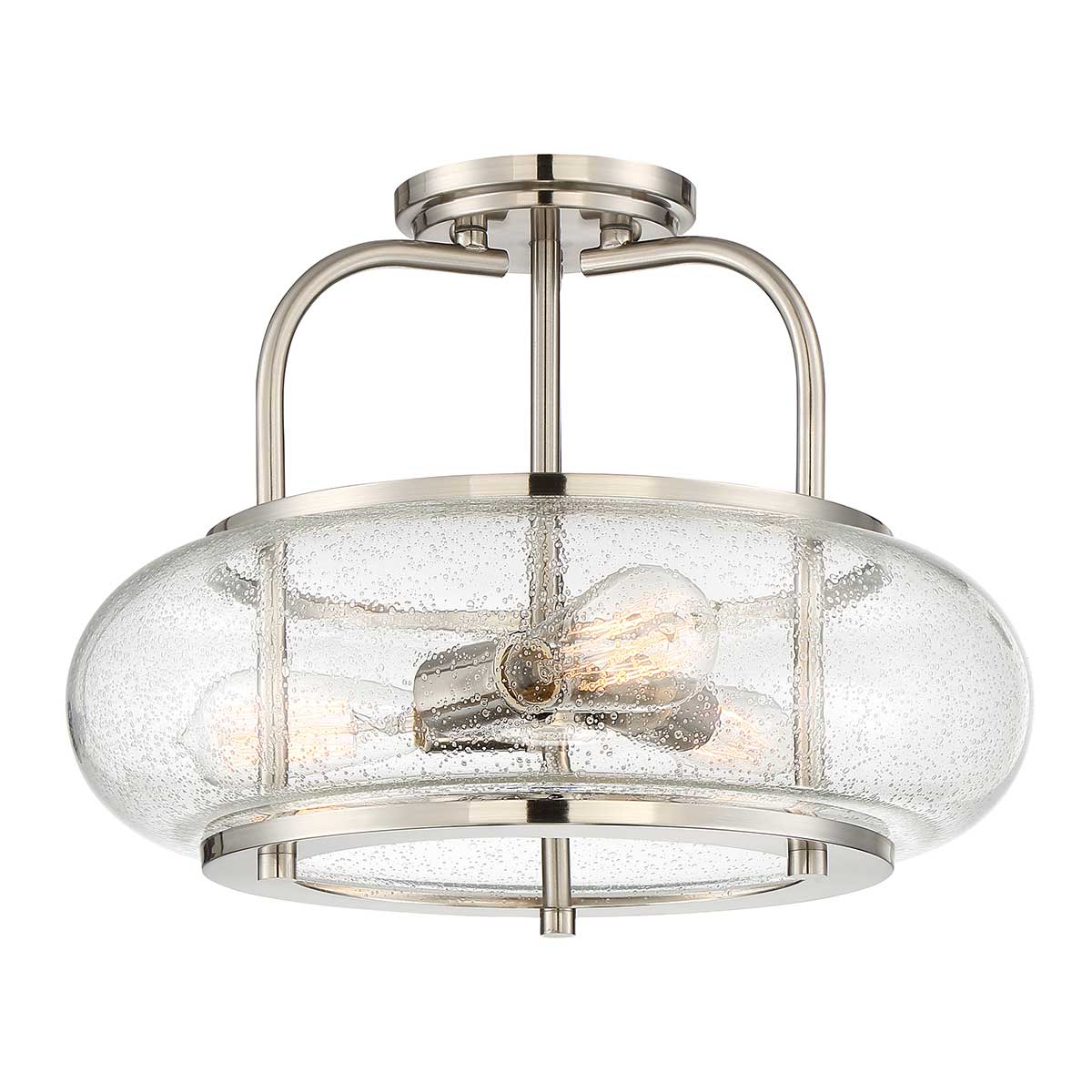 Trilogy 1/3Lt Semi-Flush - Old Bronze/ Brushed Nickel E27