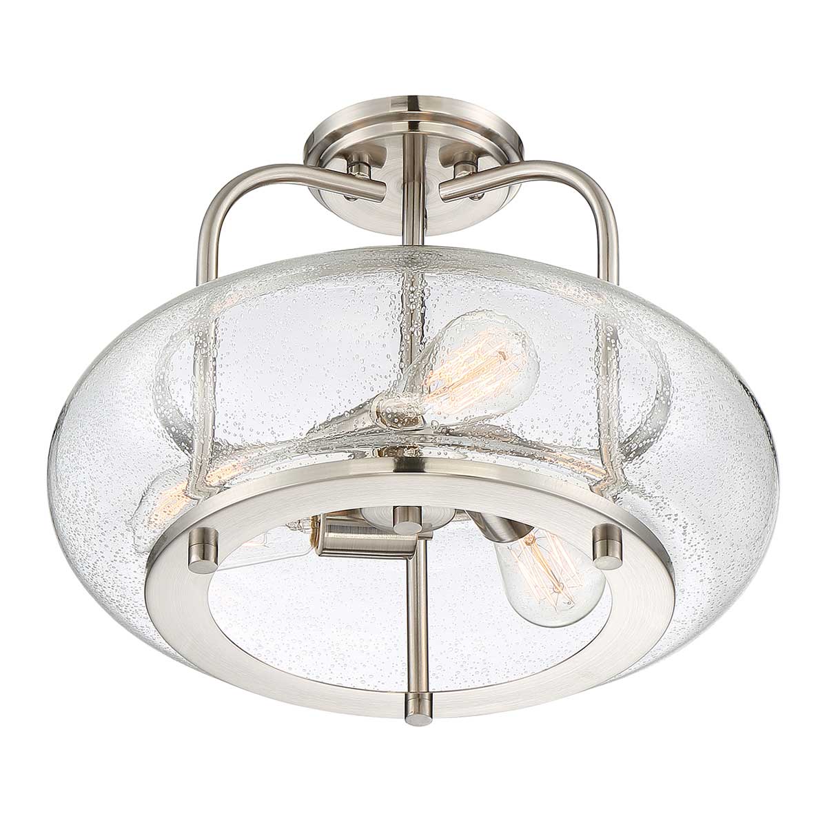 Trilogy 1/3Lt Semi-Flush - Old Bronze/ Brushed Nickel E27