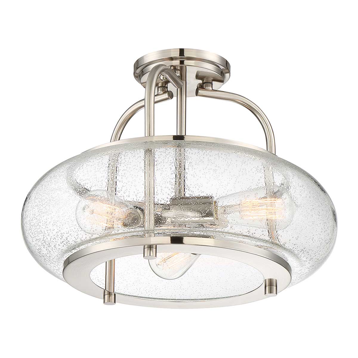 Trilogy 1/3Lt Semi-Flush - Old Bronze/ Brushed Nickel E27