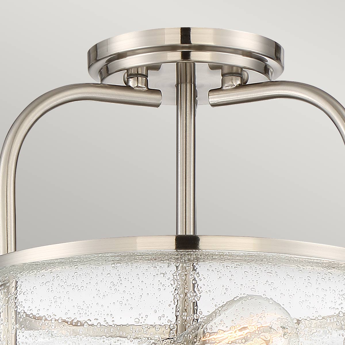 Trilogy 1/3Lt Semi-Flush - Old Bronze/ Brushed Nickel E27