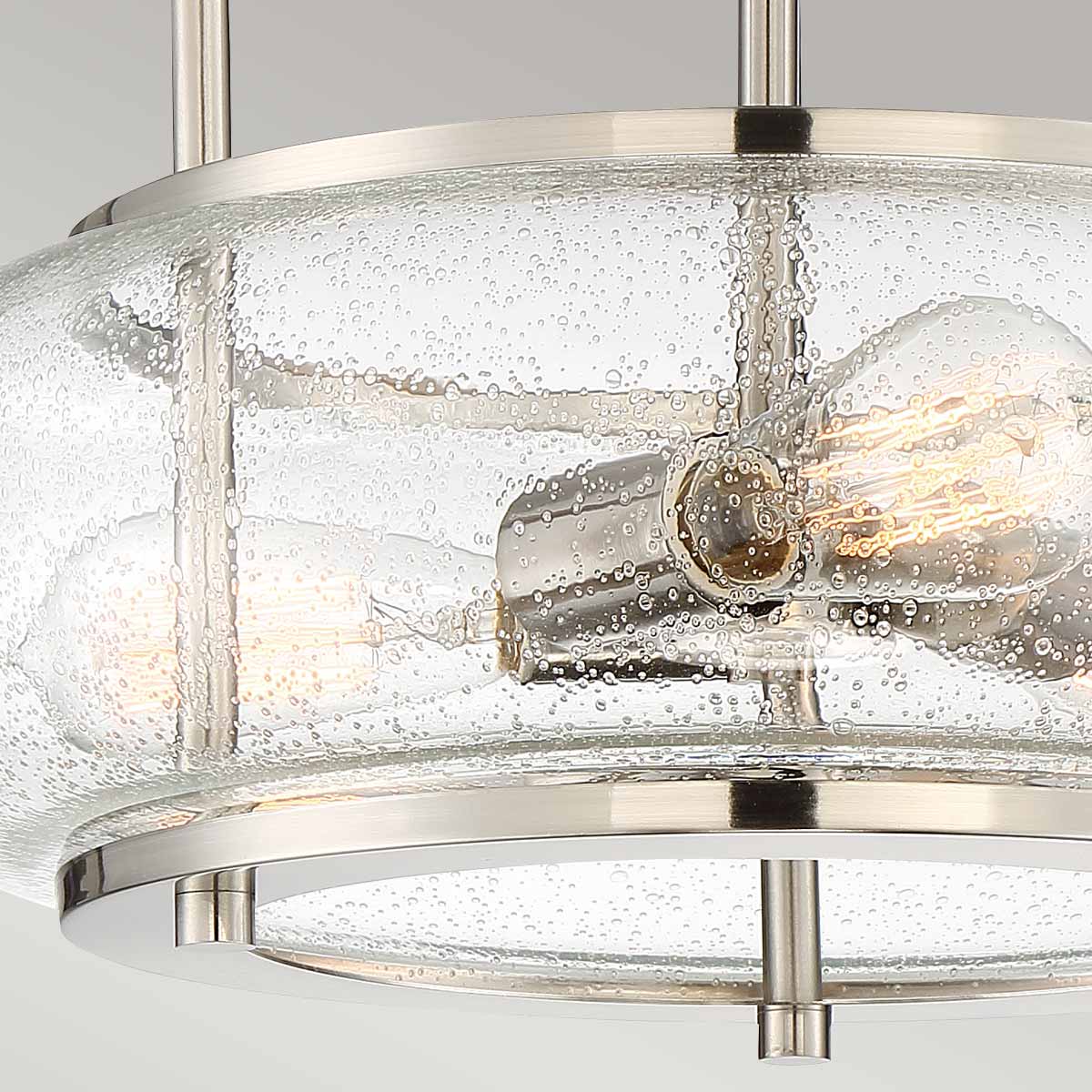 Trilogy 1/3Lt Semi-Flush - Old Bronze/ Brushed Nickel E27