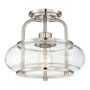 Trilogy 1/3Lt Semi-Flush - Old Bronze/ Brushed Nickel E27