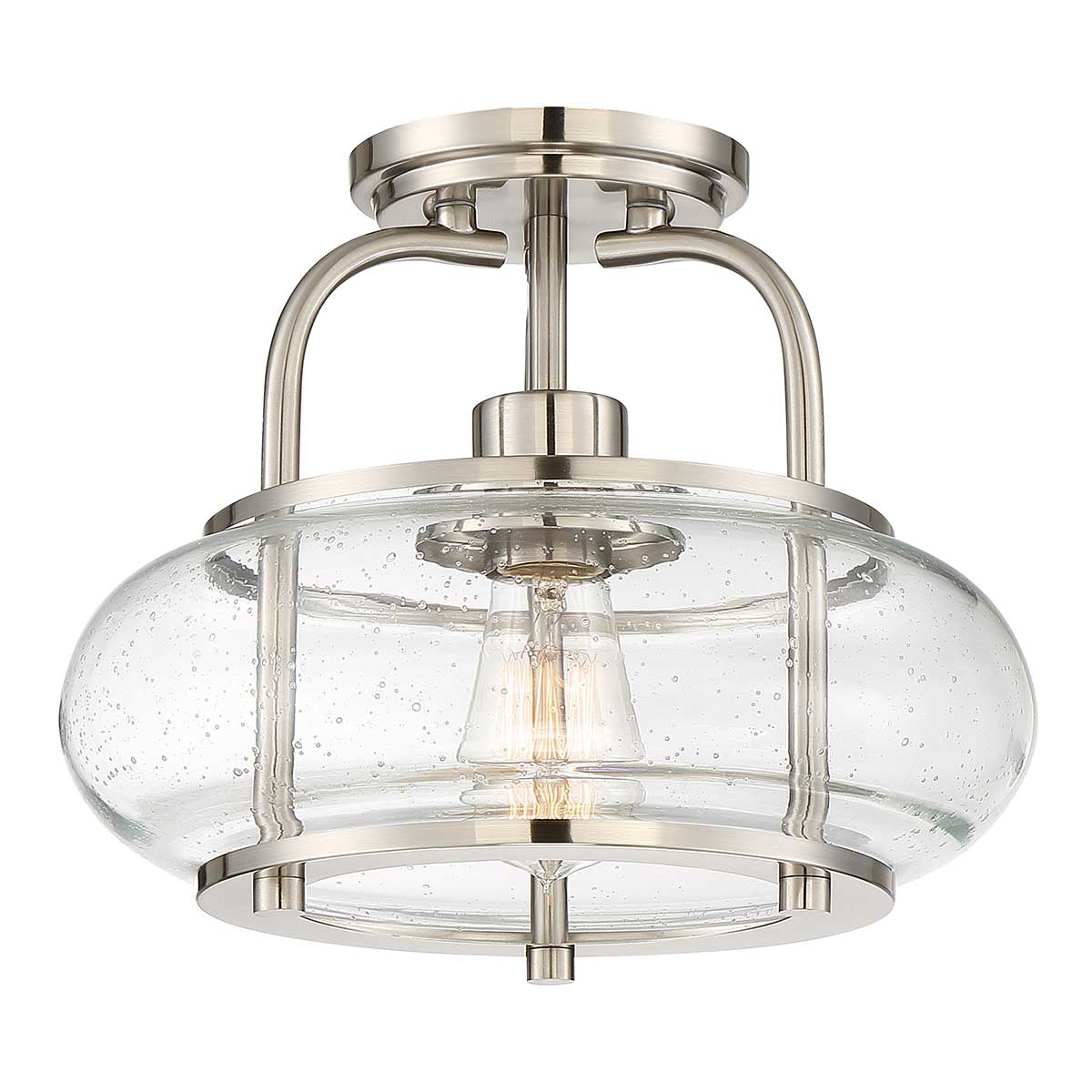 Trilogy 1/3Lt Semi-Flush - Old Bronze/ Brushed Nickel E27