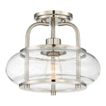 Trilogy 1/3Lt Semi-Flush - Old Bronze/ Brushed Nickel E27
