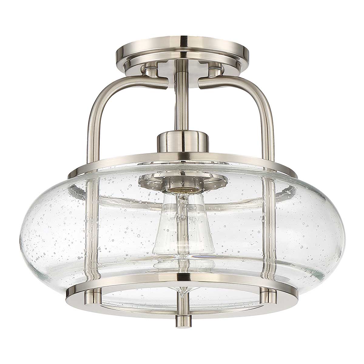 Trilogy 1/3Lt Semi-Flush - Old Bronze/ Brushed Nickel E27