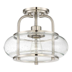 Trilogy 1/3Lt Semi-Flush - Old Bronze/ Brushed Nickel E27