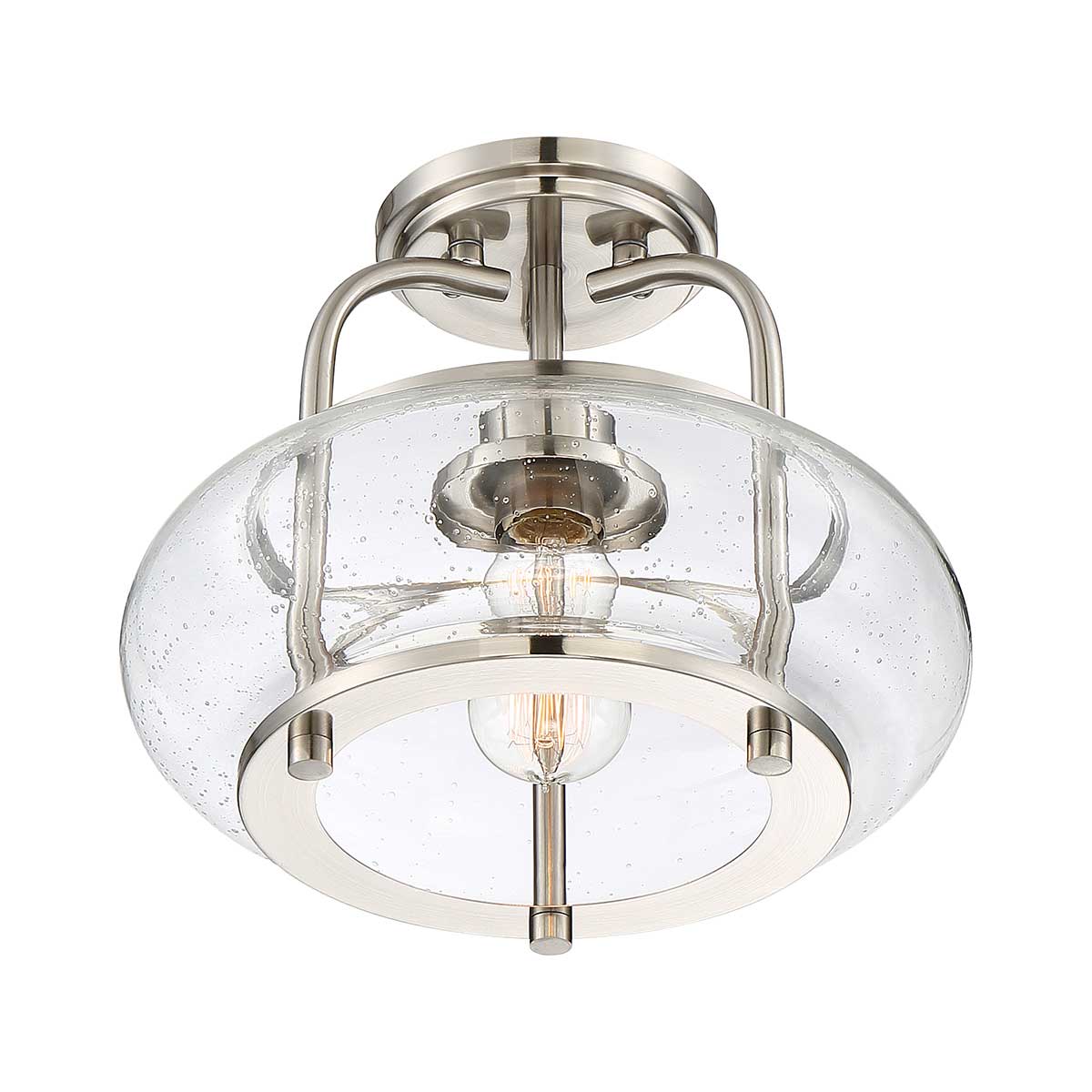 Trilogy 1/3Lt Semi-Flush - Old Bronze/ Brushed Nickel E27