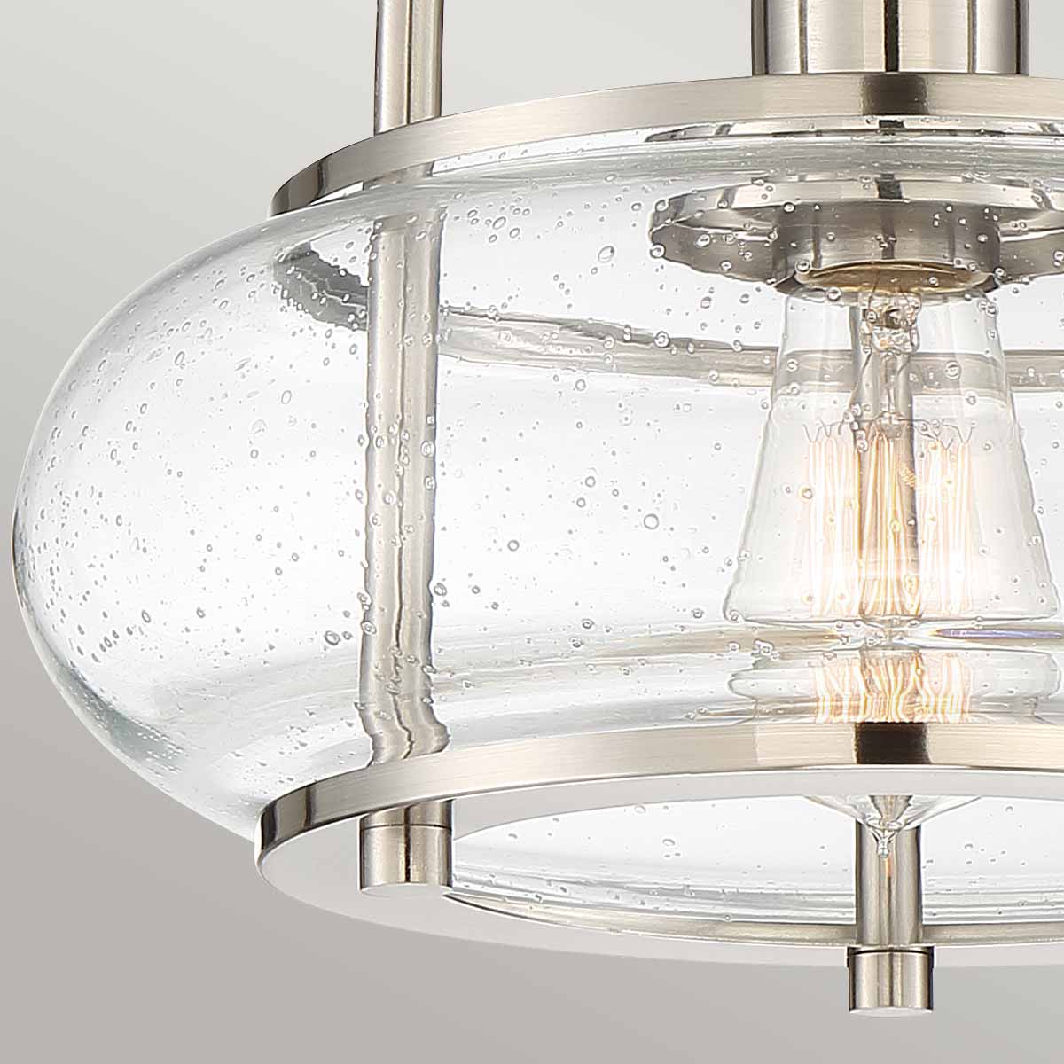 Trilogy 1/3Lt Semi-Flush - Old Bronze/ Brushed Nickel E27