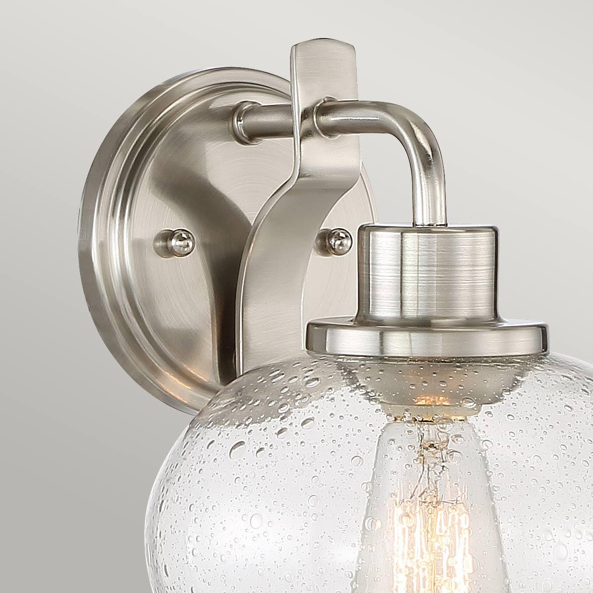 Trilogy 1 Light Wall Light - Brushed Nickel/Old Bronze IP20 E27