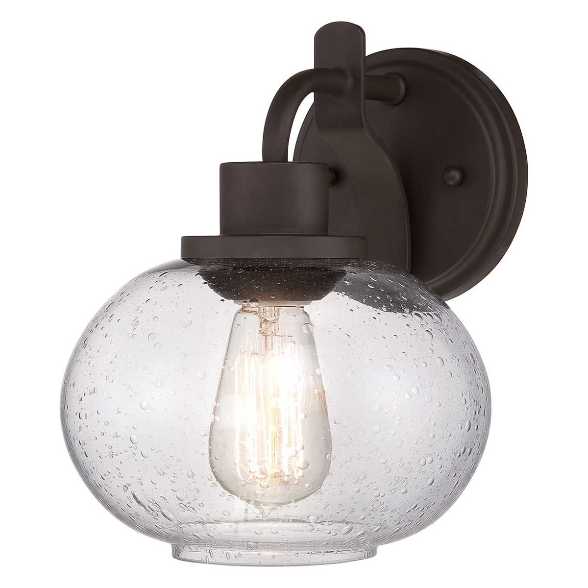 Trilogy 1 Light Wall Light - Brushed Nickel/Old Bronze IP20 E27