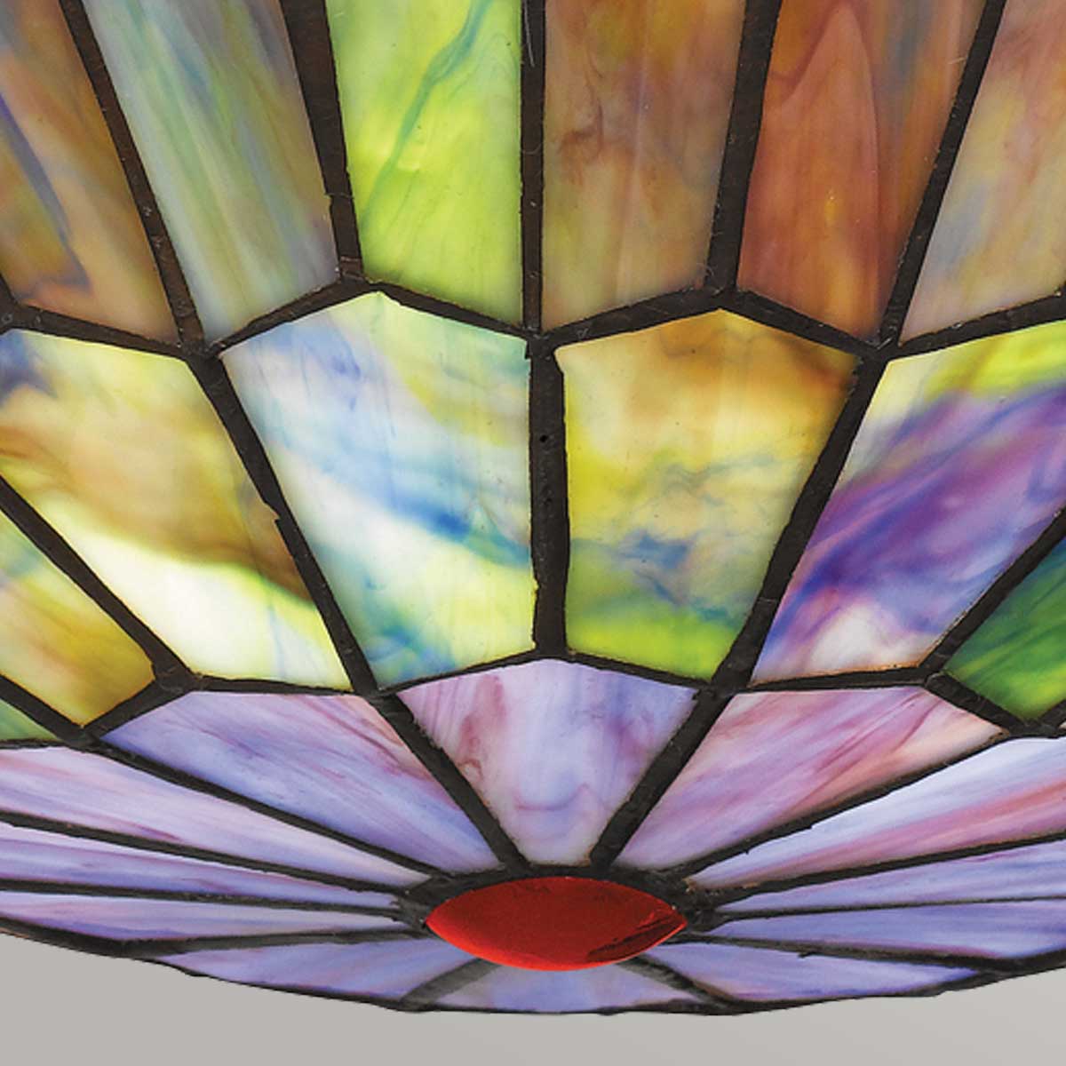 Quoizel Watkins 2 lt Tiffany style Flush - Valiant Bronze &amp; Art Glass Shade E27