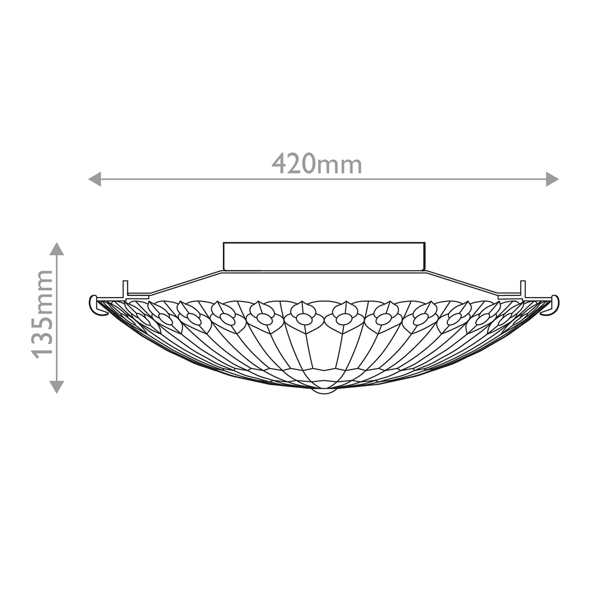 Quoizel Watkins 2 lt Tiffany style Flush - Valiant Bronze &amp; Art Glass Shade E27
