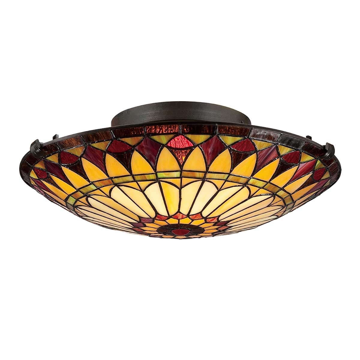 West End 2 Light Medium Floating Flush - Vintage Bronze E27