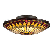 West End 2 Light Medium Floating Flush - Vintage Bronze E27