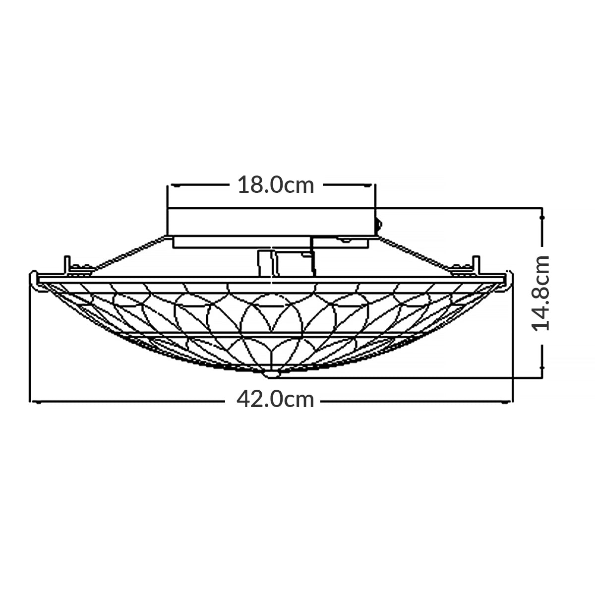 West End 2 Light Medium Floating Flush - Vintage Bronze E27