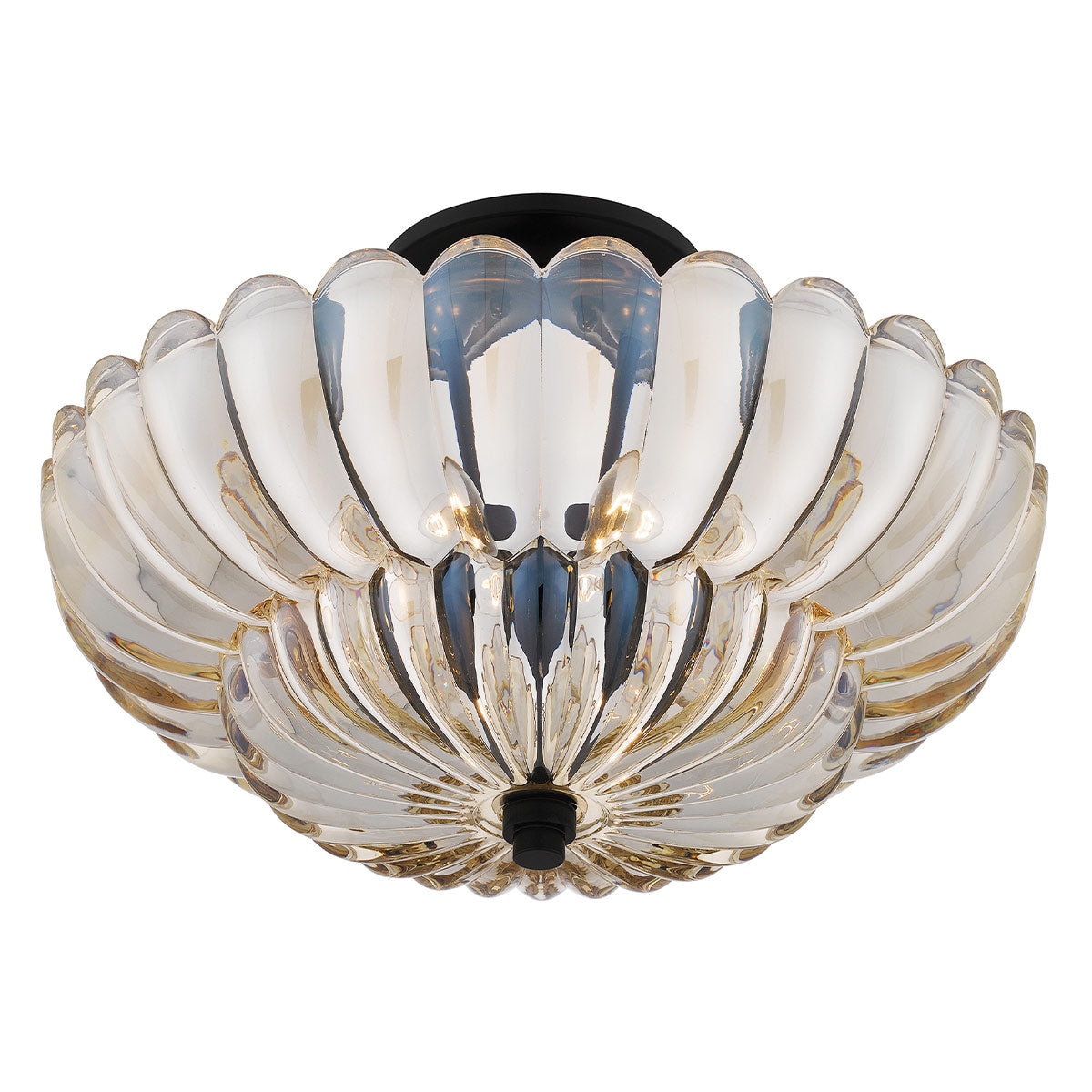 Quoizel Whitecap Semi Flush - Tinted Amber Glass with Mottled Cocoa Brown E14