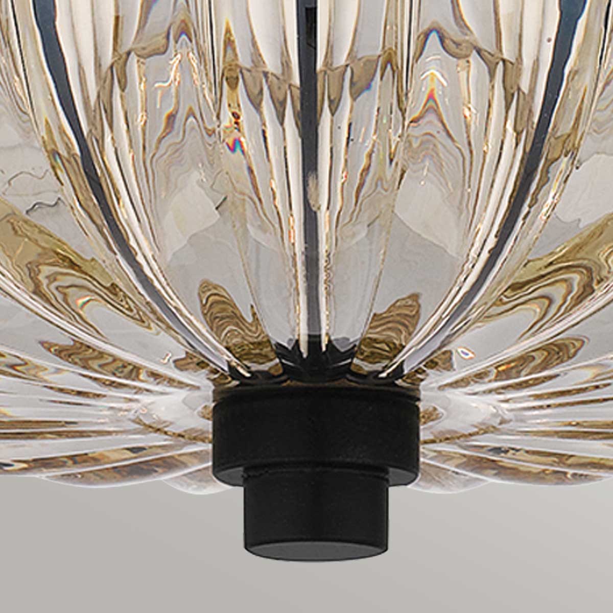 Quoizel Whitecap Semi Flush - Tinted Amber Glass with Mottled Cocoa Brown E14