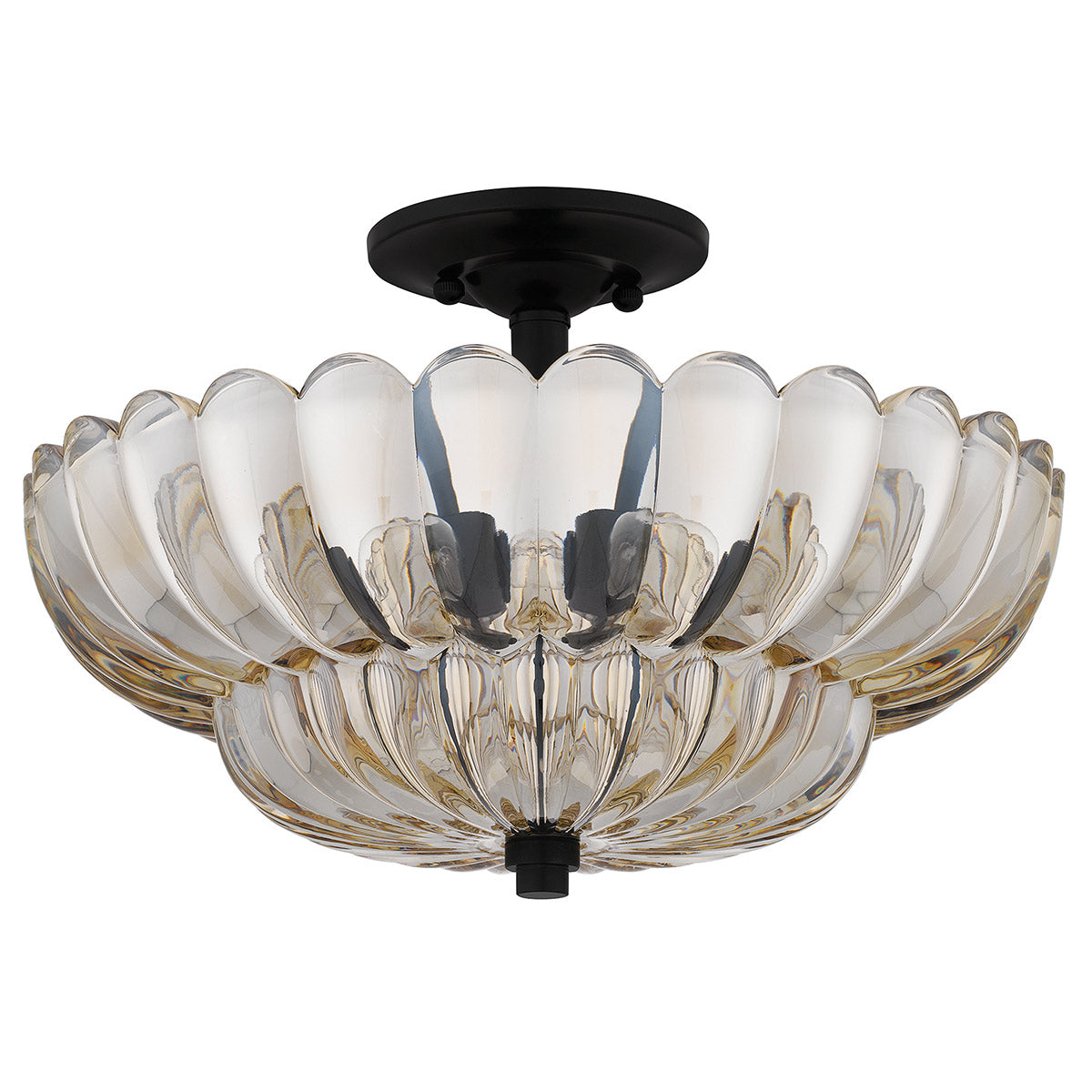 Quoizel Whitecap Semi Flush - Tinted Amber Glass with Mottled Cocoa Brown E14