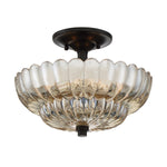 Quoizel Whitecap Semi Flush - Tinted Amber Glass with Mottled Cocoa Brown E14