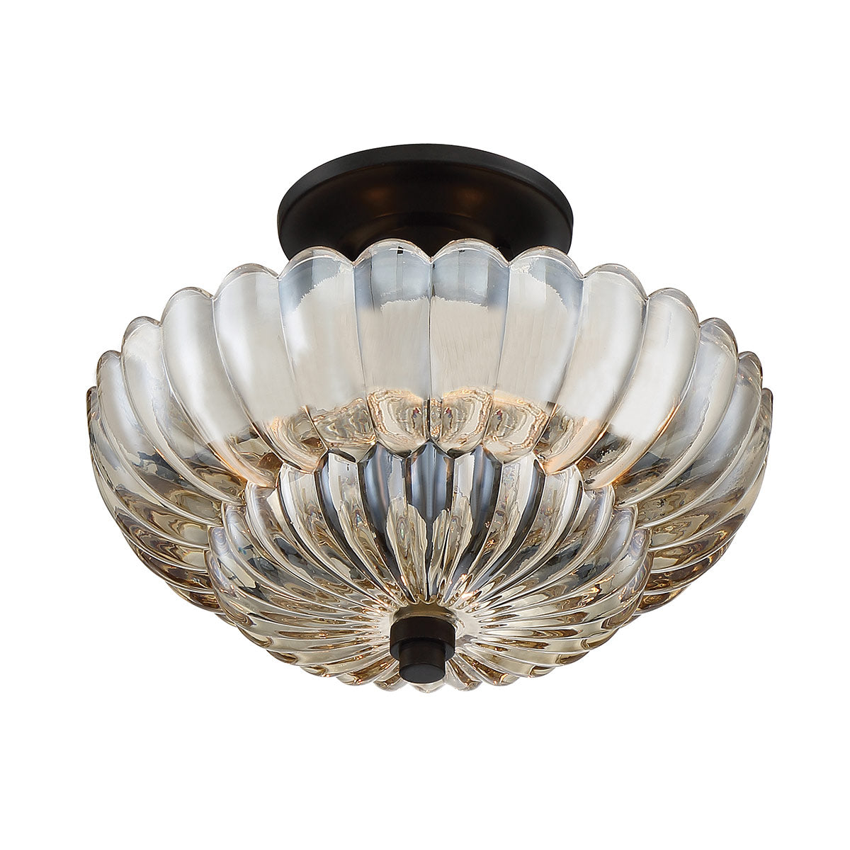Quoizel Whitecap Semi Flush - Tinted Amber Glass with Mottled Cocoa Brown E14