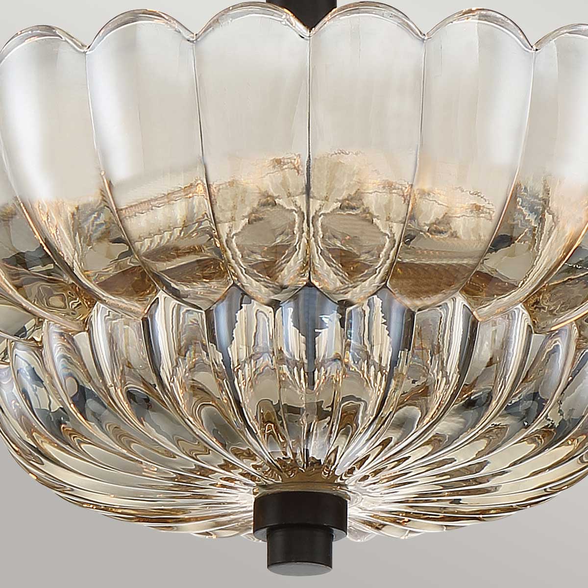 Quoizel Whitecap Semi Flush - Tinted Amber Glass with Mottled Cocoa Brown E14
