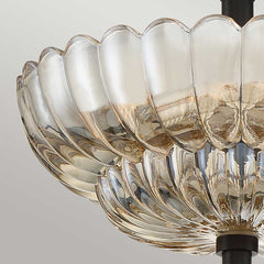 Quoizel Whitecap Semi Flush - Tinted Amber Glass with Mottled Cocoa Brown E14