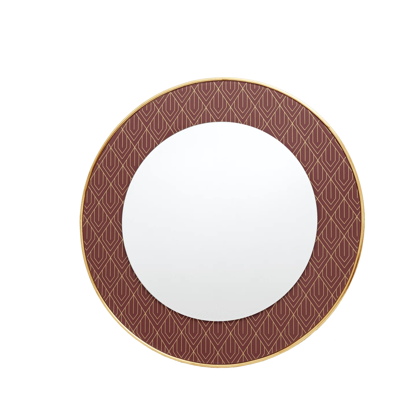 Radha Round Mirror - Gold Border Finish