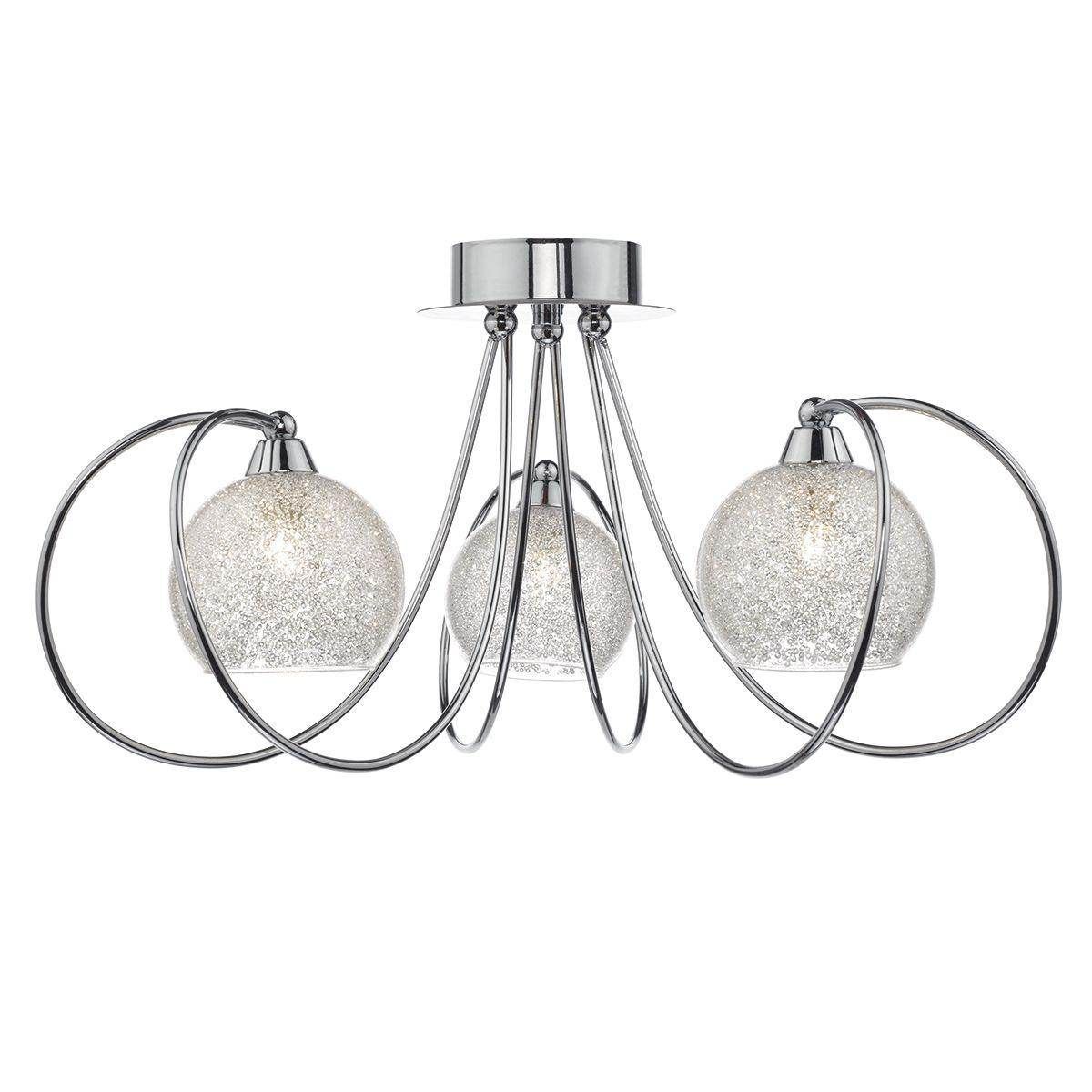 Dar Rafferty 3 Light Semi Flush Polished Chrome - Cusack Lighting