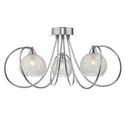 Dar Rafferty 3 Light Semi Flush Polished Chrome - Cusack Lighting