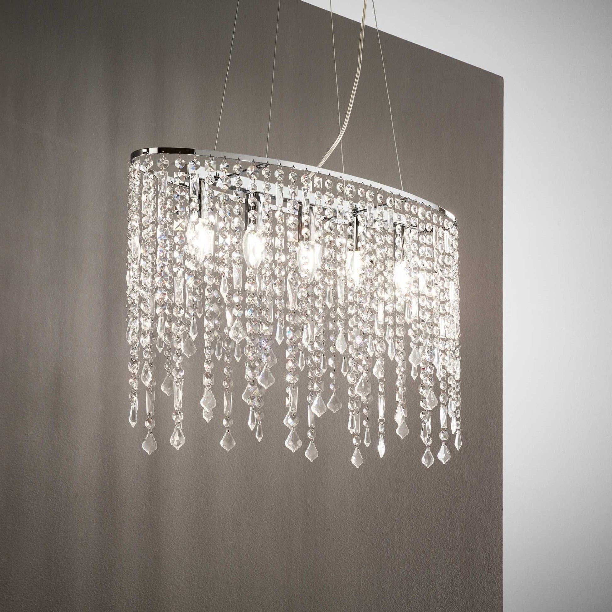 Rain Centre Ceiling Light - Crystal Finish - Cusack Lighting
