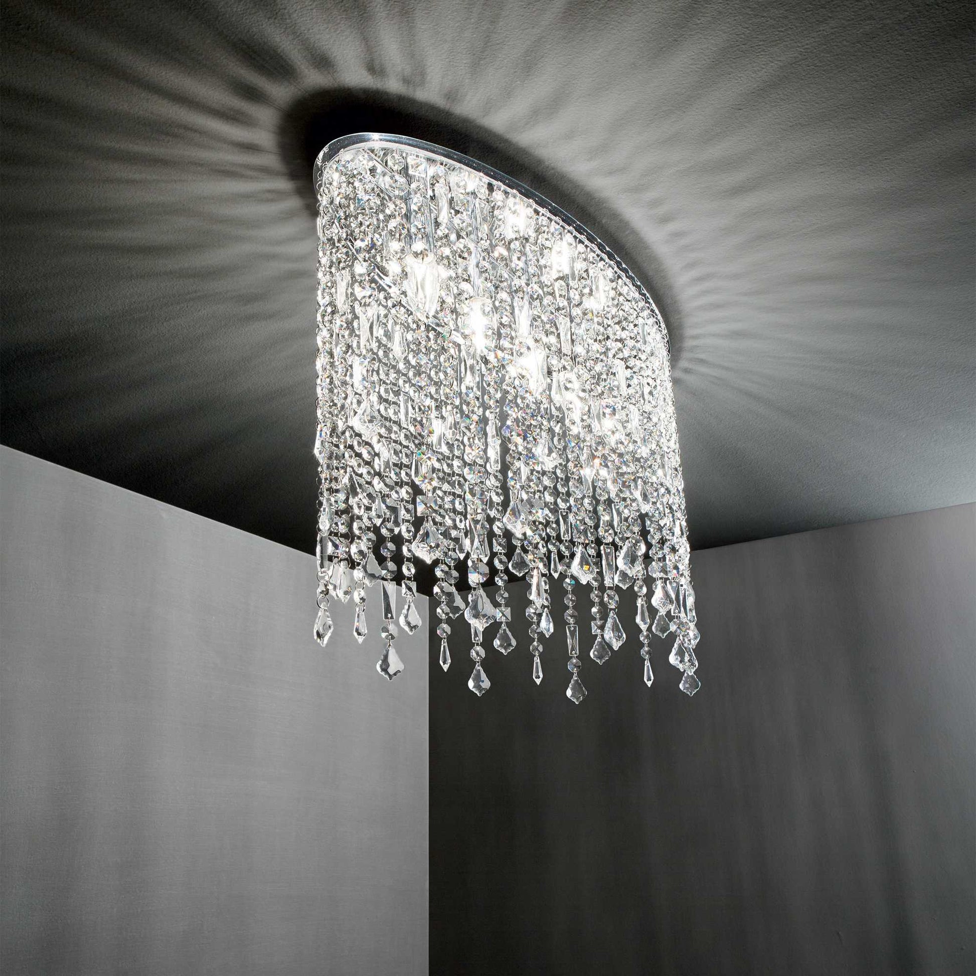 Rain Flush Light - Crystal Finish - Cusack Lighting