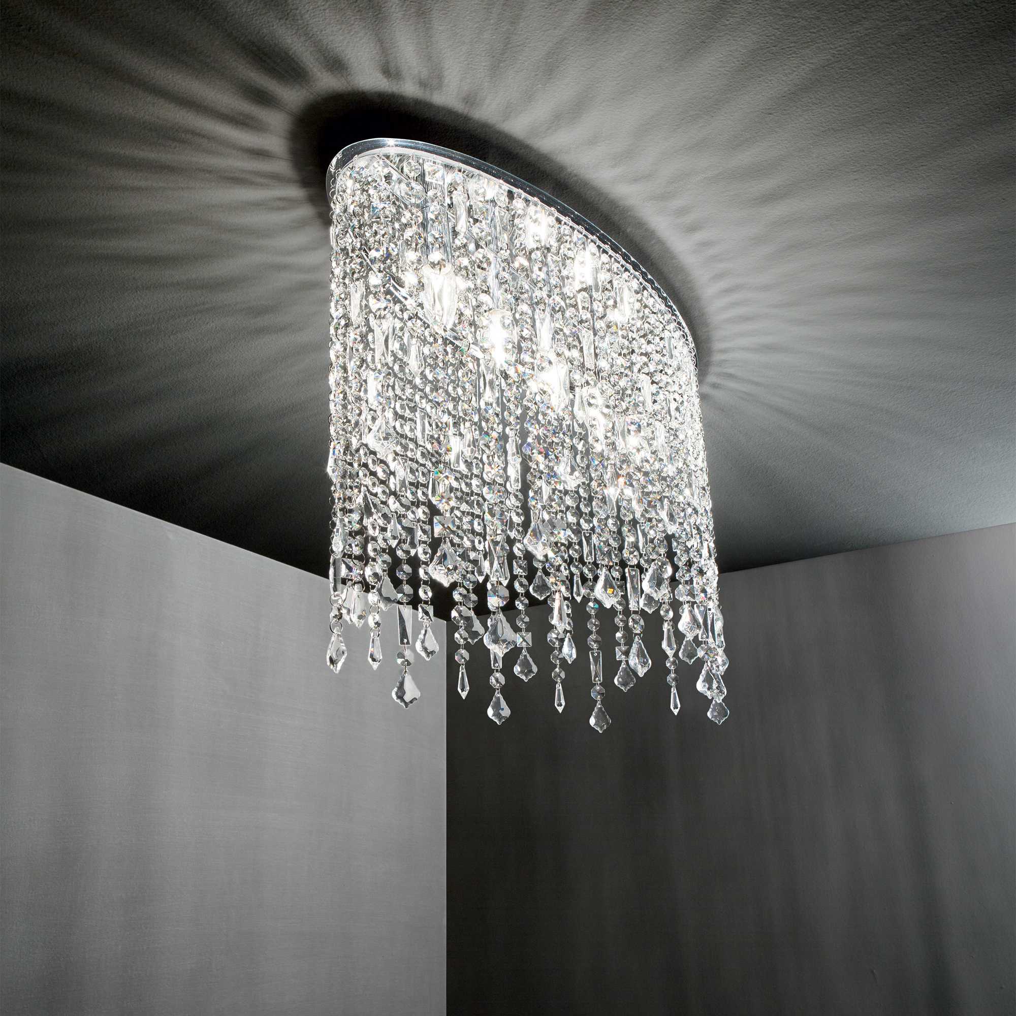 Rain Flush Light - Crystal Finish - Cusack Lighting