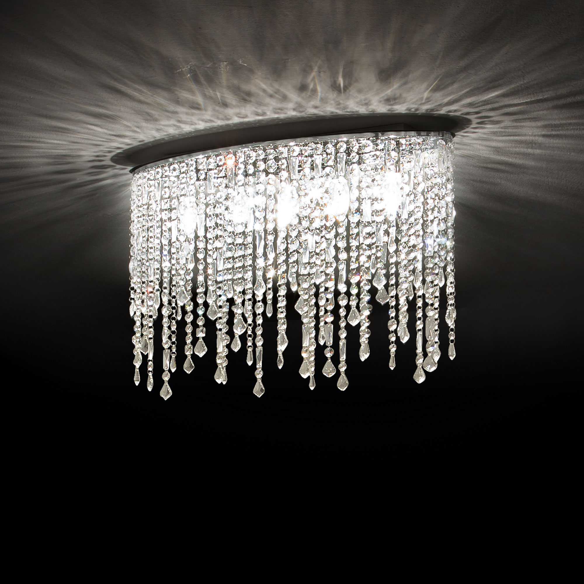 Rain Flush Light - Crystal Finish - Cusack Lighting
